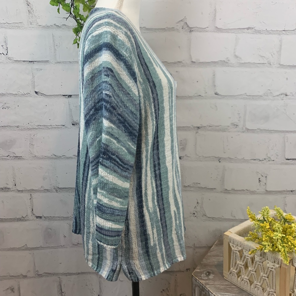 Nic+Zoe Boardwalk Striped 3/4 Sleeve Pullover Sweater XS, XXL - Picture 2 of 9